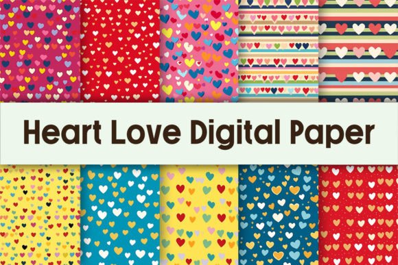 Download Heart Love Digital Paper - Digital paper Collection