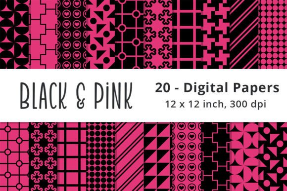 Download Black and Pink Digital Paper Background - Premium Resources