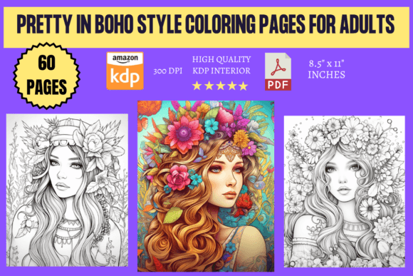 Download Pretty in Boho Style Coloring Pages - Pretty Collection