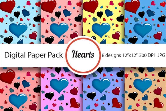 Download Heart Pattern, Love Digital Paper Pack - Digital paper Collection
