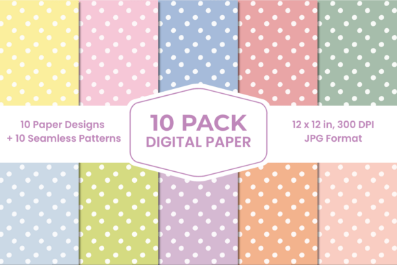 Download Pastel Dots Digital Paper Pack Bundle - Digital paper Collection
