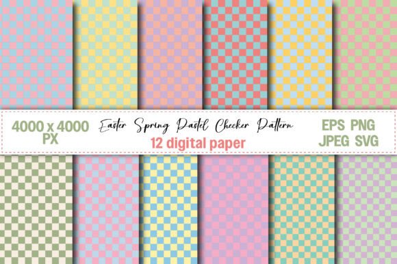 Download Easter Spring Pastel Checker Pattern - Premium Bundle