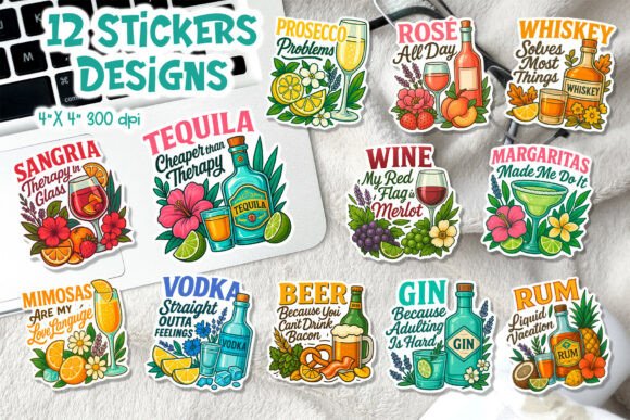 Download Funny Alcohol Therapy Drink Stickers - Stickers Collection
