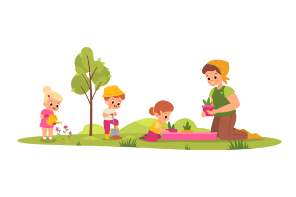 Download Children Botany Lesson. Young Students W - Botany Collection